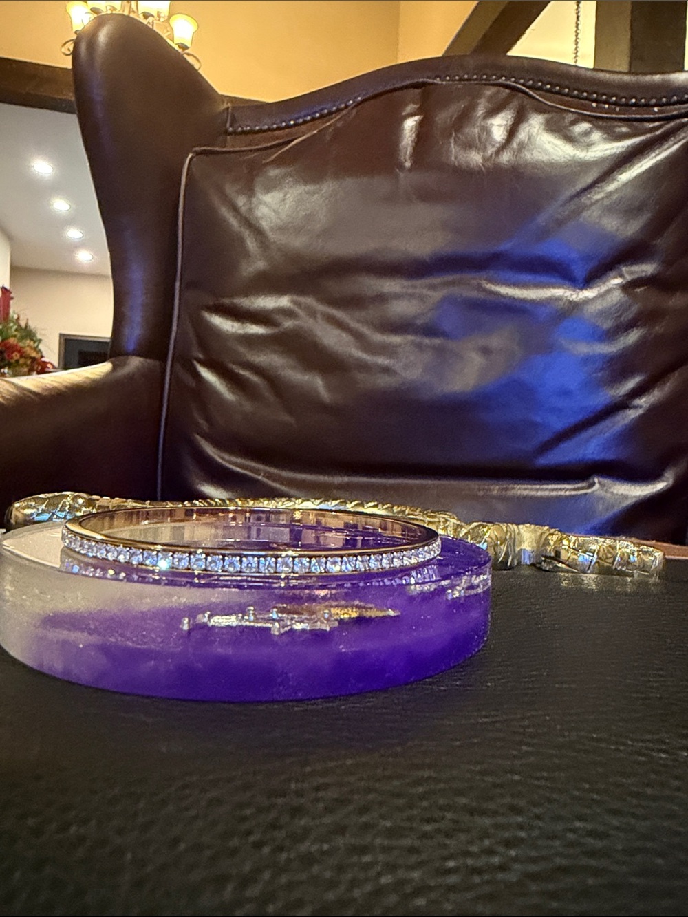 GORGEOUS Gold Plated CZ Bangle Bracelet ๐๐๐๐๐๐๐ - Picture 3 of 9